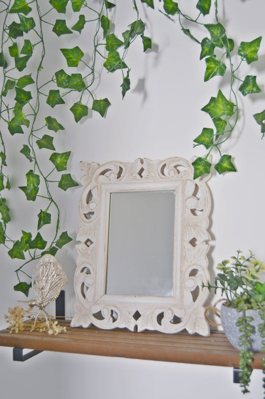 Miroir bois blanc