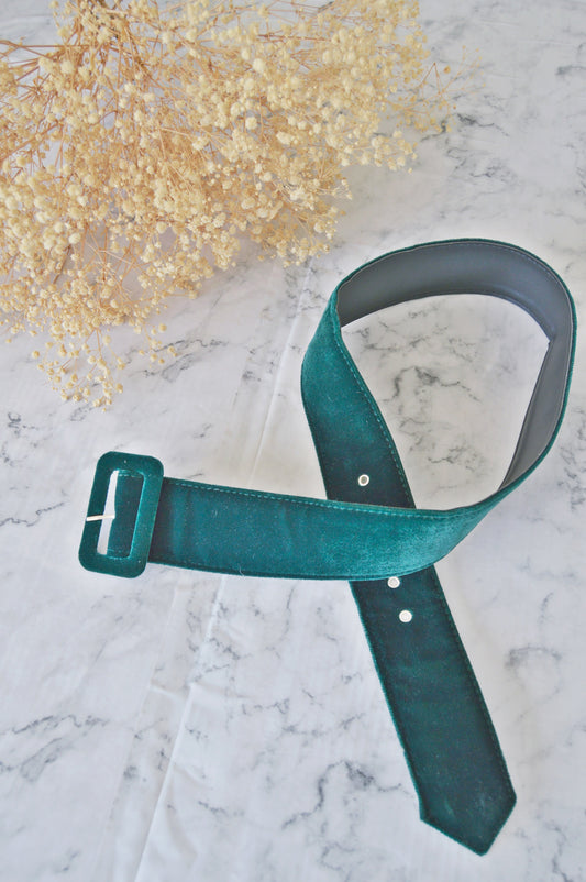 Ceinture velours vert sapin Taille 40