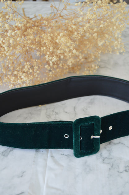 Ceinture velours vert sapin Taille 40