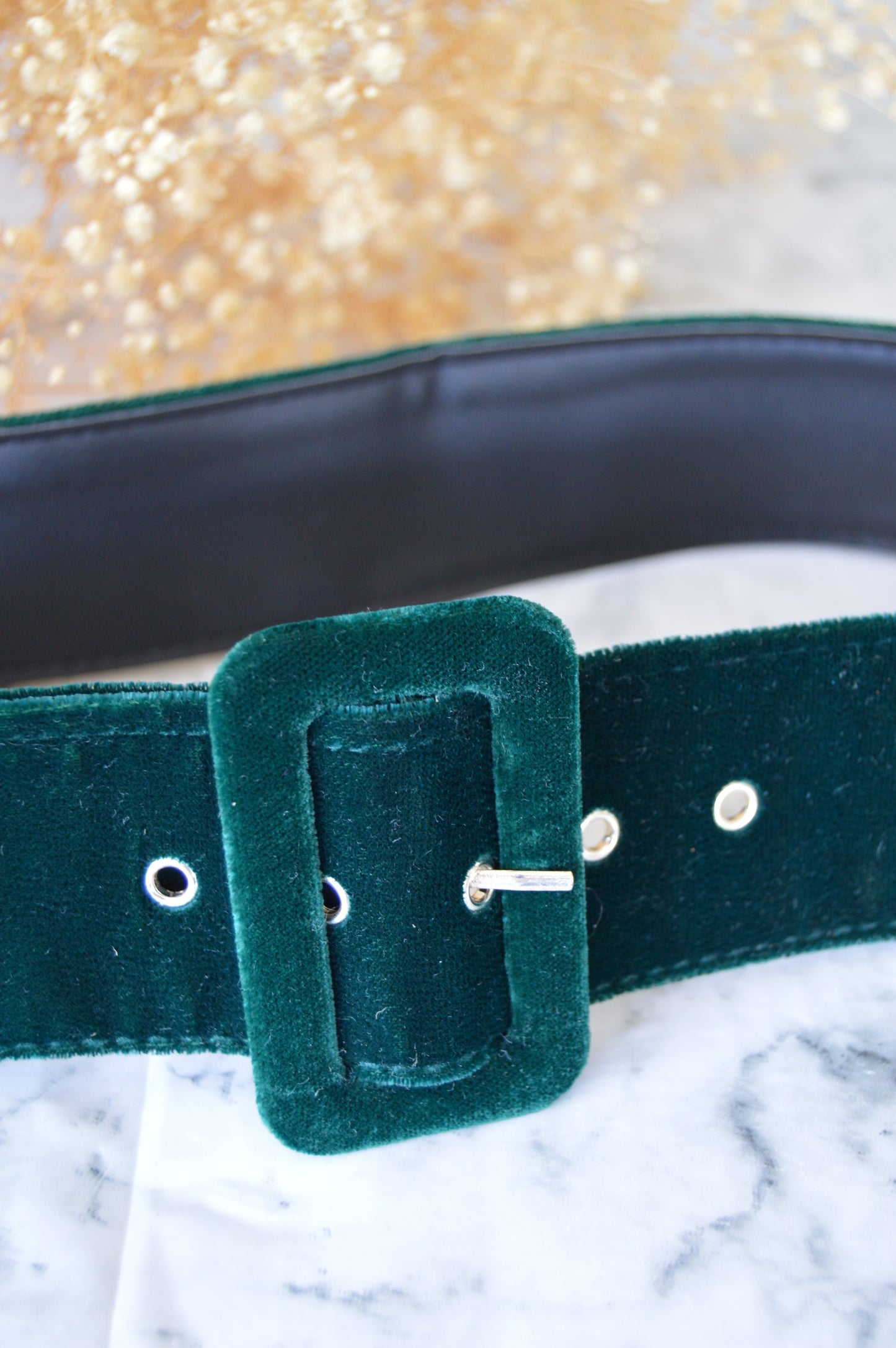 Ceinture velours vert sapin Taille 40