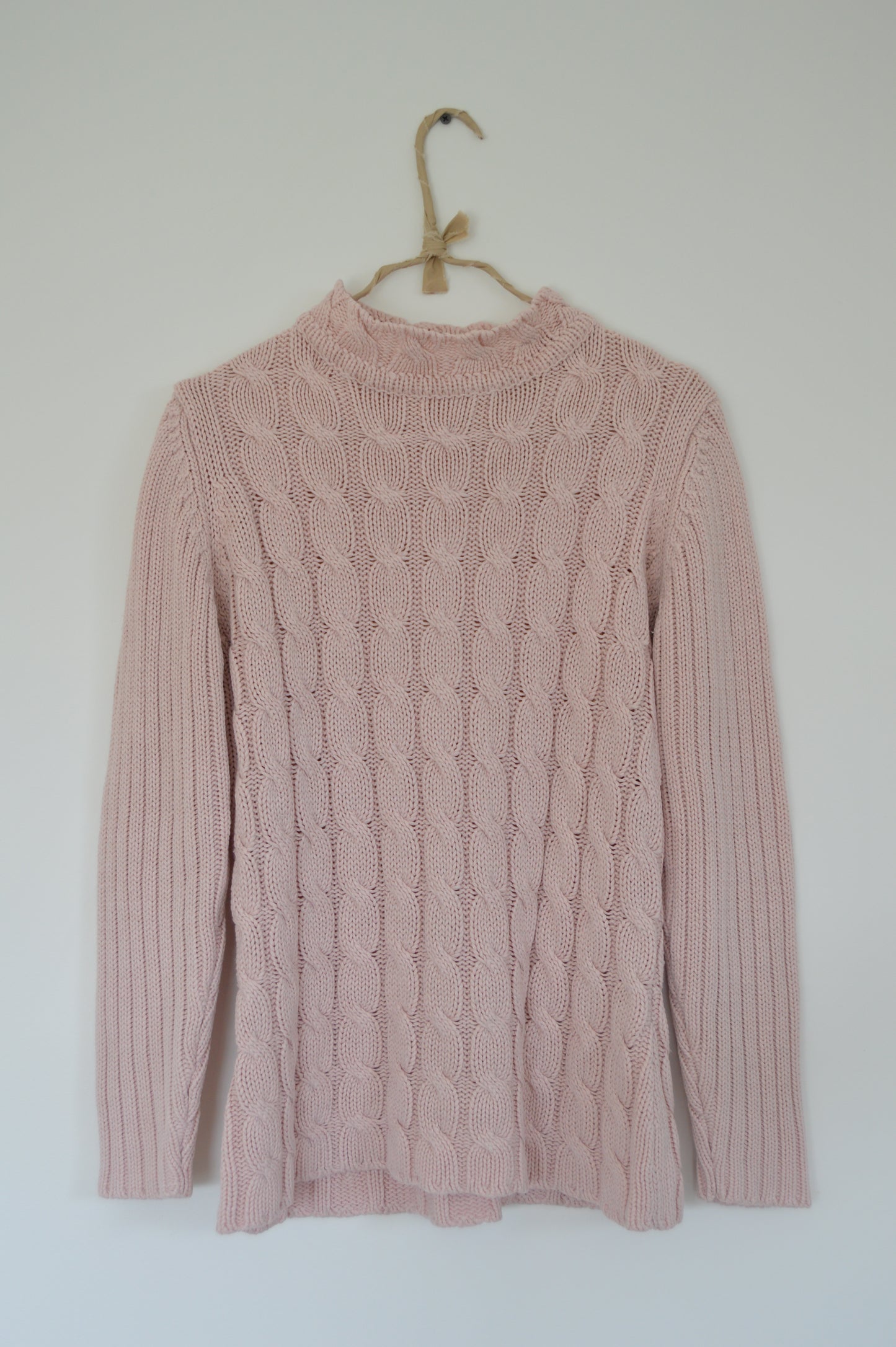 Pull rose maille torsadé Taille 38