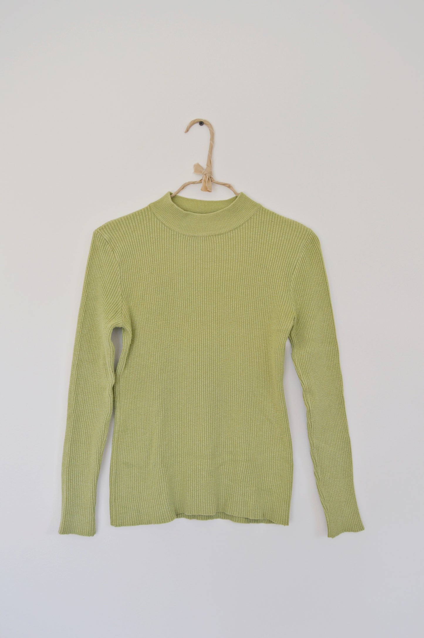 Pull fin côtelé vert pomme Taille 36