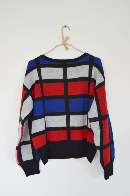 Pull carreaux 80s Taille 36/38