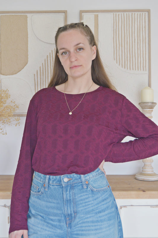 Top bordeaux manches longues Taille 40