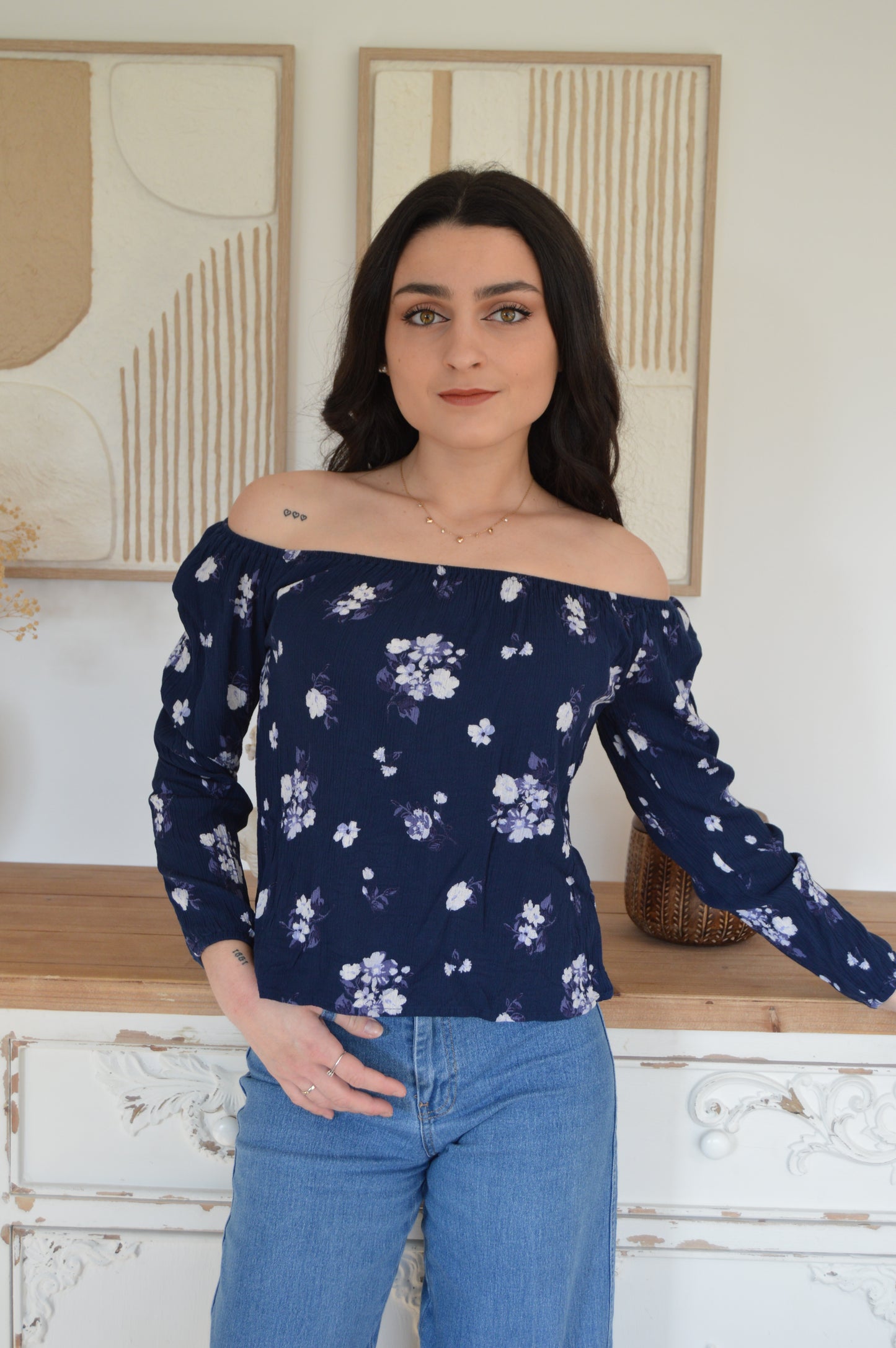 Top froissé floral Taille 34