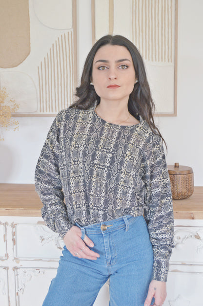 Pull imprimé peau de lézard Taille 40/42