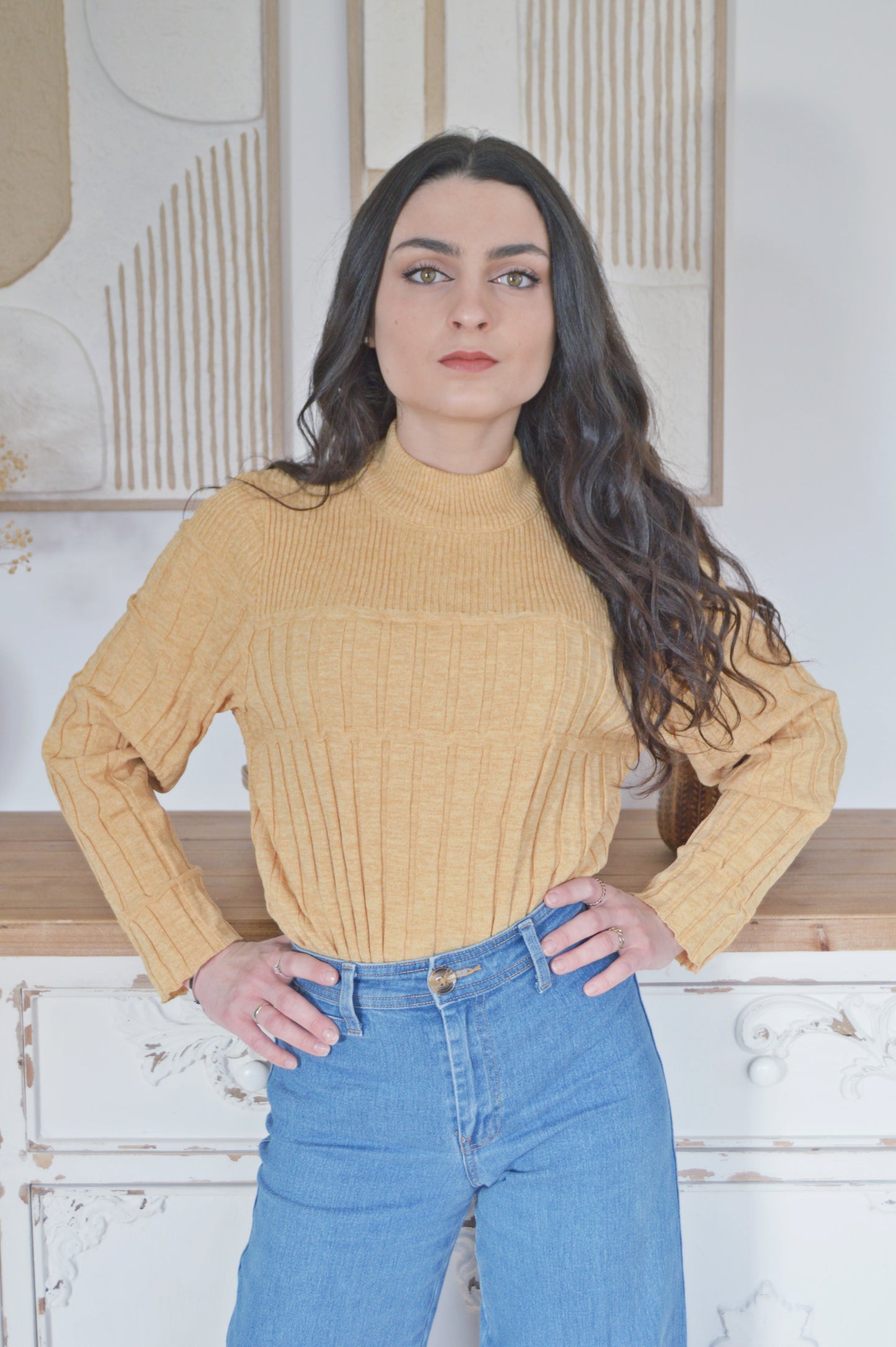 Pull jaune moutarde Taille 38