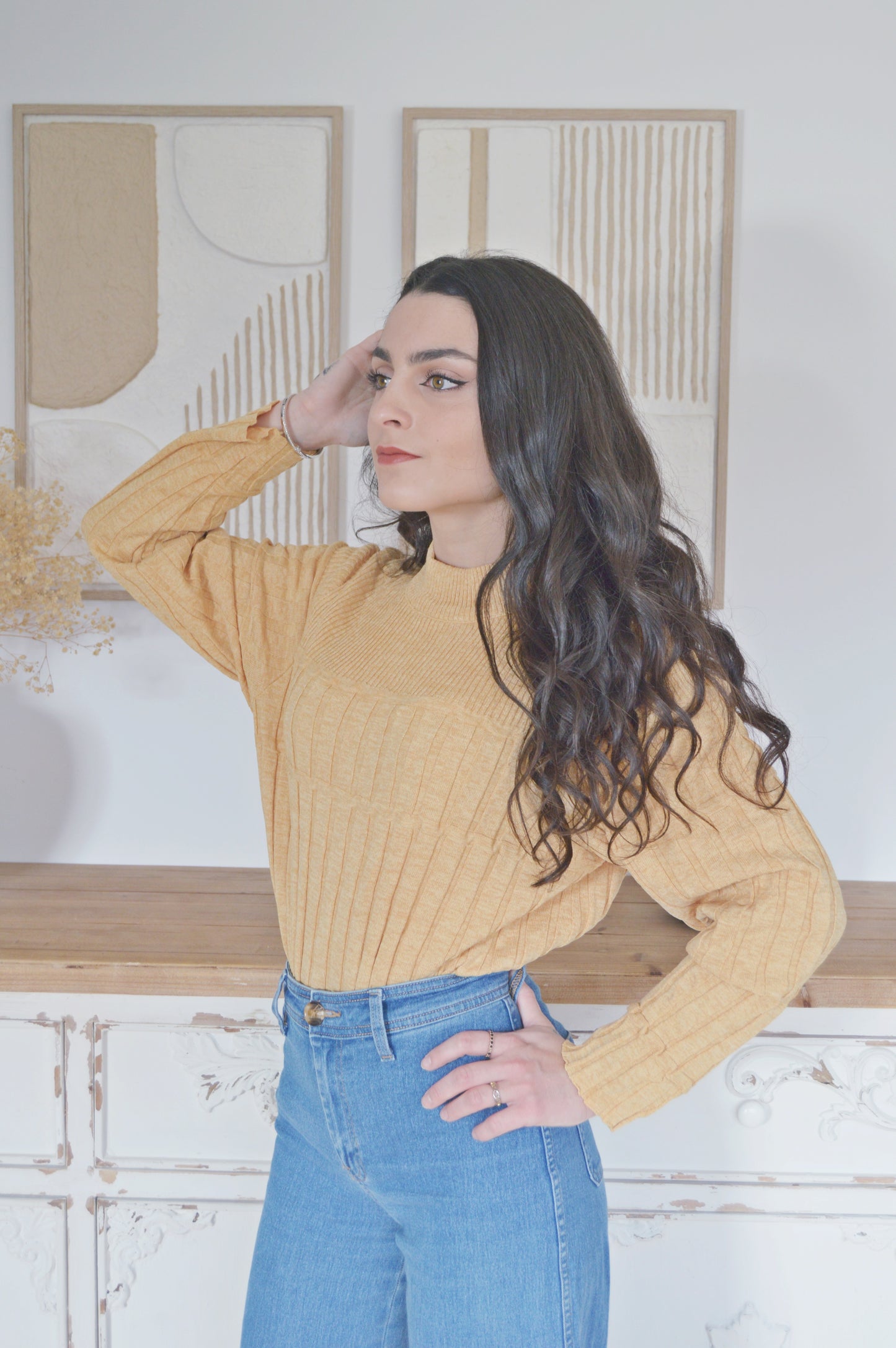 Pull jaune moutarde Taille 38