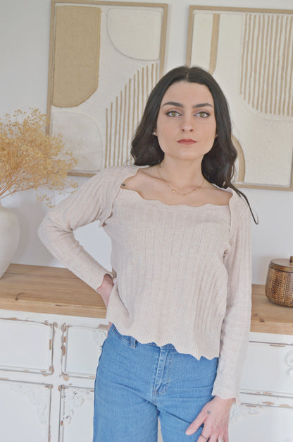 Pull beige original Taille 36/38