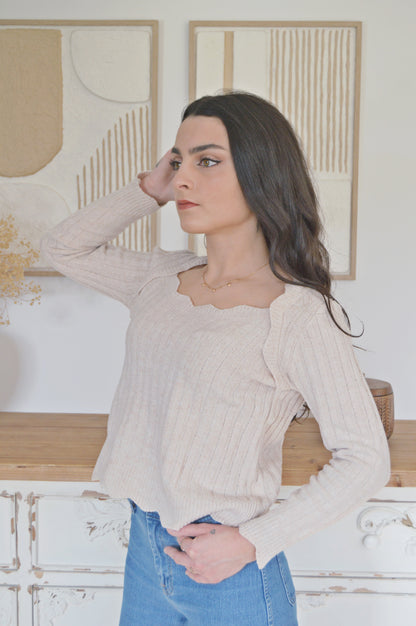 Pull beige original Taille 36/38