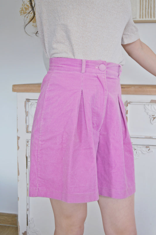 Short côtelé rose Taille 36